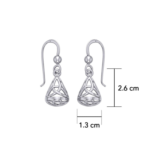 Celtic Knotwork Silver Triquetra Filigree Earrings TE683
