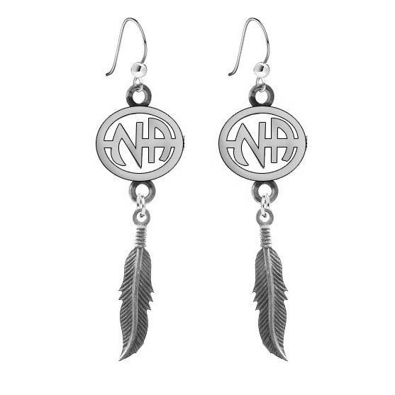 NA Feather Silver Earrings TE738