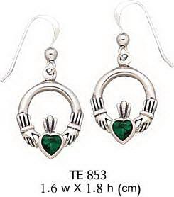 The Joy of Love, Friendship and Loyalty ~ Irish Claddagh Silver Earrings TE853
