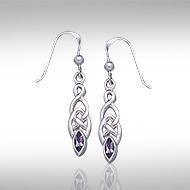 Celtic Knotwork Silver Earrings TE862