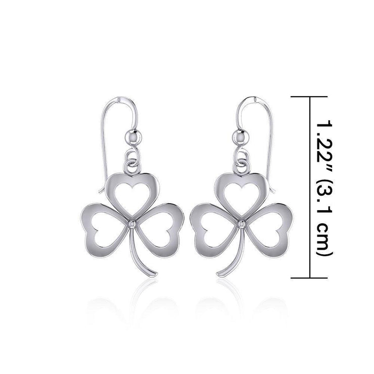 Celtic Shamrock Silver Earrings TE868