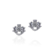 Scottish Thistle Silver Post Earrings TE870 Earrings