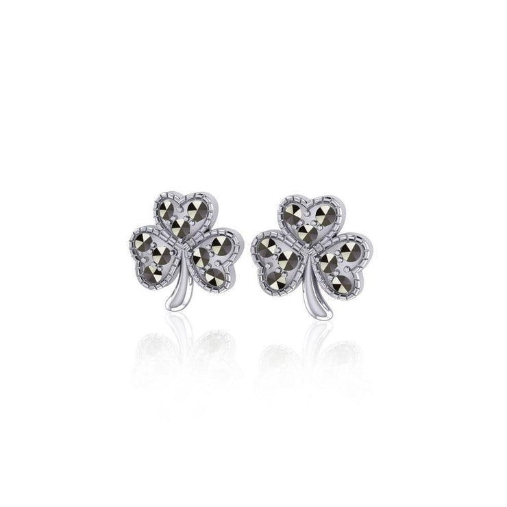 Celtic Shamrock Silver Post Earrings TE880