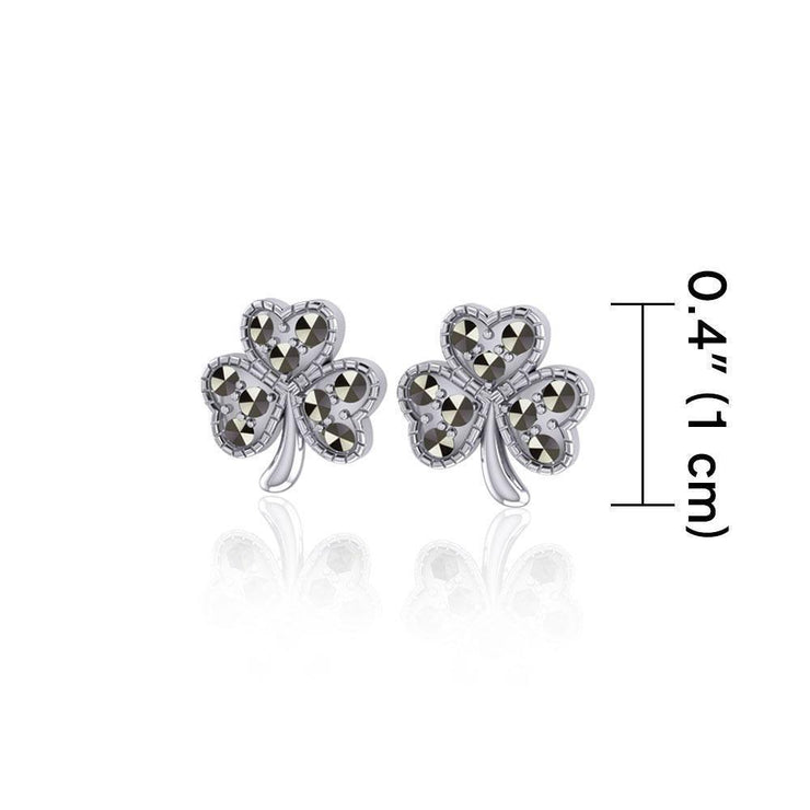 Celtic Shamrock Silver Post Earrings TE880