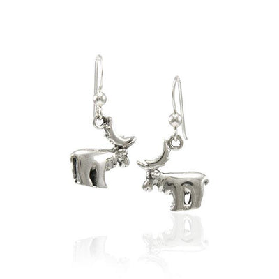 Moose Sterling Silver Earrings TE889 - Wholesale Jewelry
