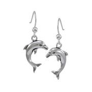 Jumping Dolphin Silver Silver Earrings TE916
