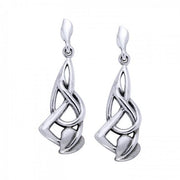 Leaf Pattern Silver Earrings TE933