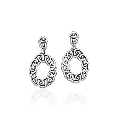 Celtic Knotwork Silver Earrings TE949 Earrings