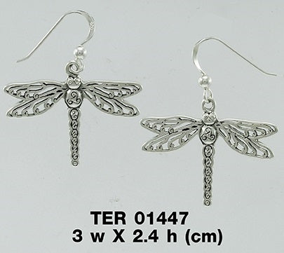 Shine your creative light ~ Sterling Silver Jewelry Dragonfly Hook Earrings by Cari Buziak TER1447