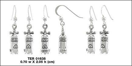 Dive Tank Sterling Silver Hook Earring TER1638