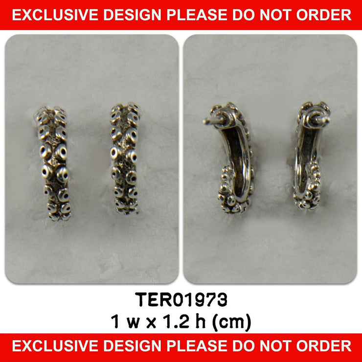 Octopus Sterling Silver Post Earrings TER1973
