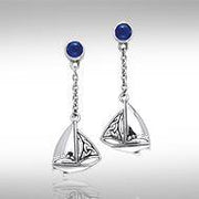Celtic Knots Silver Sailboat Earrings TER028 Earrings