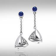 Celtic Knots Silver Sailboat Earrings TER028