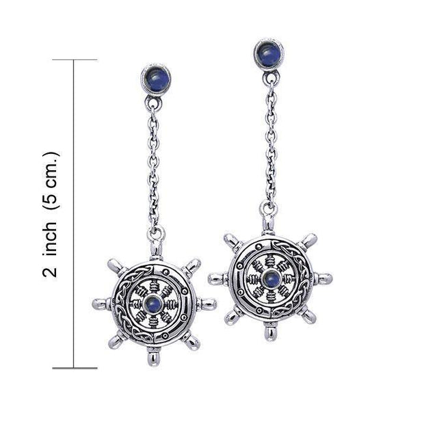 Celtic Knots Silver Ship's Wheel Earrings TER036