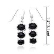 Round Tiered Cabochon Silver Earrings TER039 Earrings
