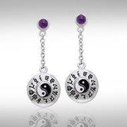 Chinese Astrology & Yin Yang Silver Earrings TER074 Earrings