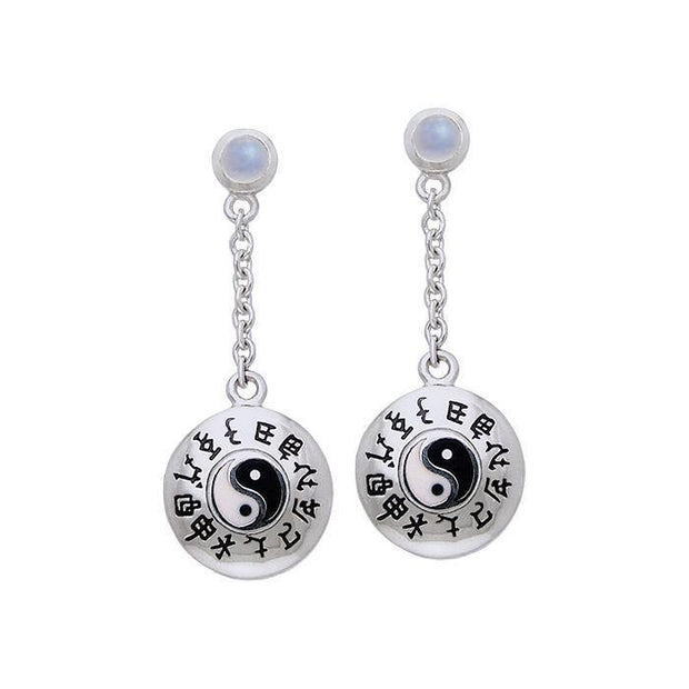 Chinese Astrology & Yin Yang Silver Earrings TER074