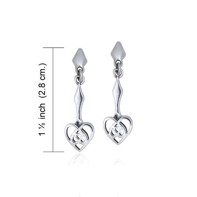 Celtic Knotwork Silver Heart Earrings TER077