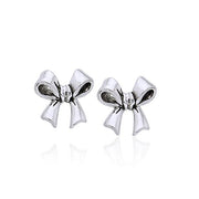 Ribbon Silver Post Earrings TER1030