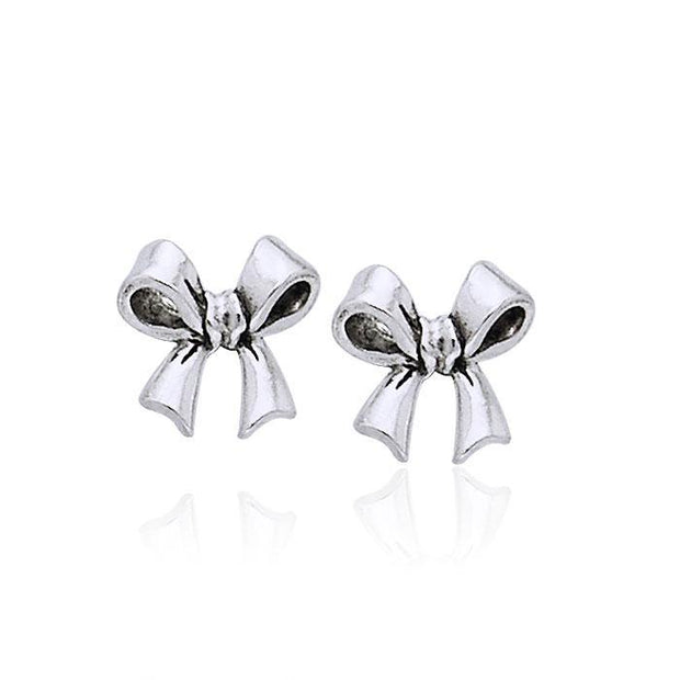 Ribbon Silver Post Earrings TER1030