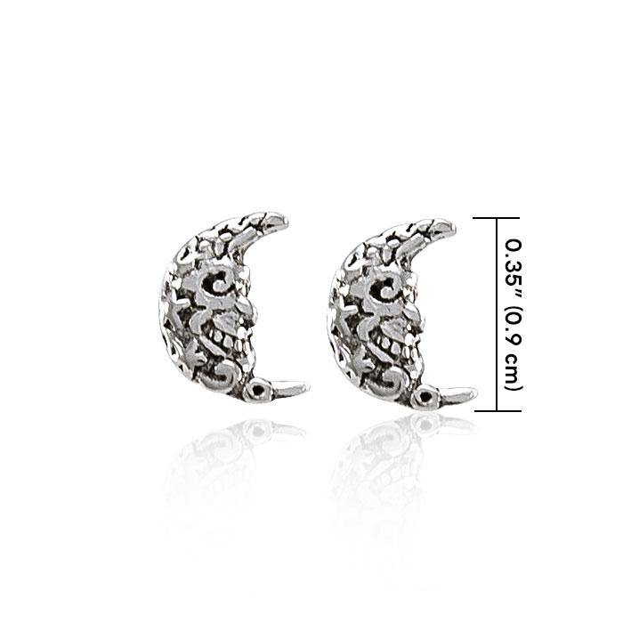 Skull Crescent Moon Post Earrings TER1050 Earrings
