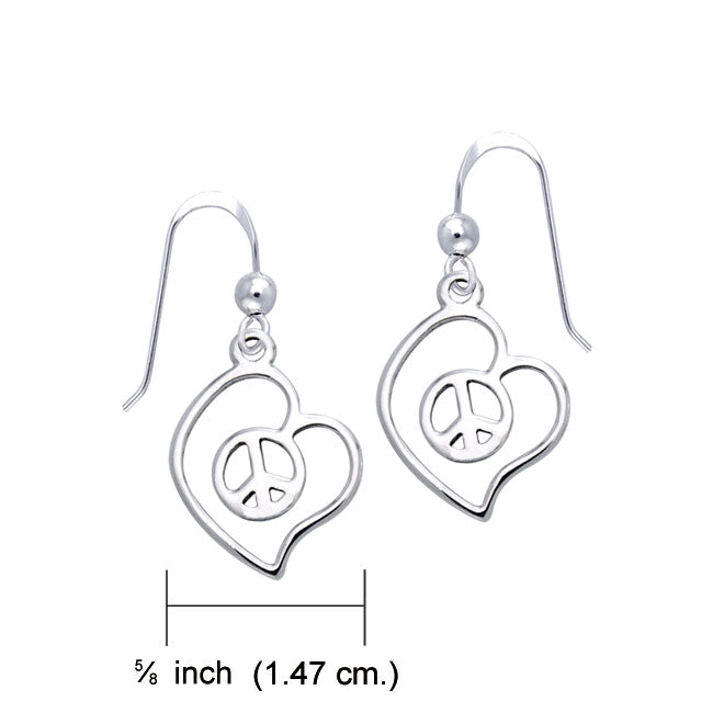 Love Peace Silver Earrings TER1054