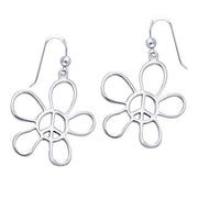 Flower Peace Silver Pendant TER1057 Earrings