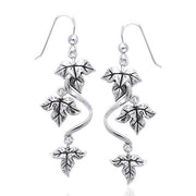 An everlasting gift in Ivy leaf ~ Sterling Silver Jewelry Hook Earrings TER1097