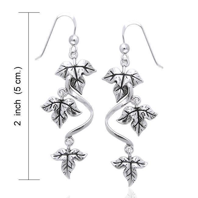 An everlasting gift in Ivy leaf ~ Sterling Silver Jewelry Hook Earrings TER1097