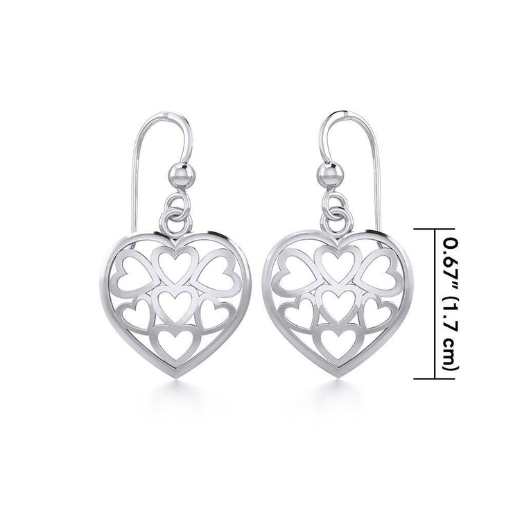 Heart Sterling Silver Earrings TER1135 - Wholesale Jewelry