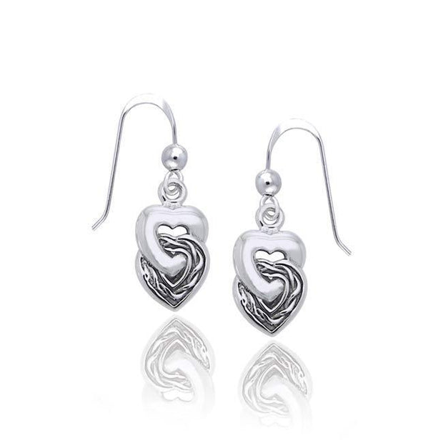 Celtic Heart Silver Earrings TER1175