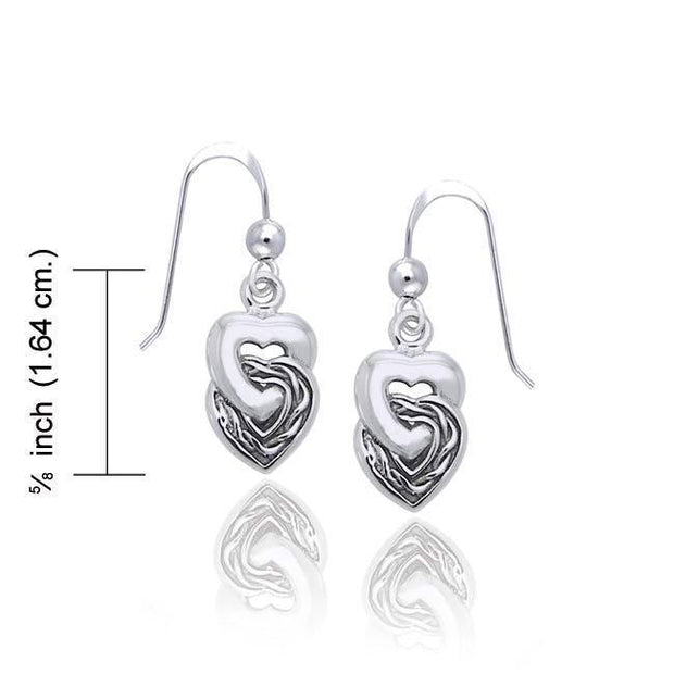 Celtic Heart Silver Earrings TER1175