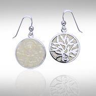 Tree of Life Silver Earrings with Inlay Stone TER1209