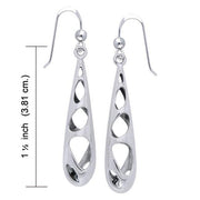 Bold Filigree Long Silver Earrings TER1223 Earrings