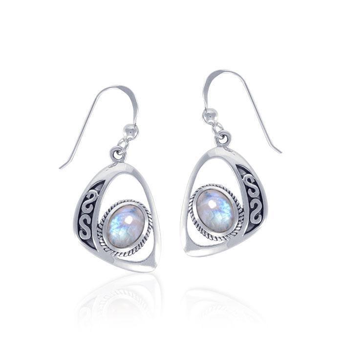 Modern Celtic Elegant Silver Earrings with Stone TER1241