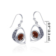 Modern Celtic Elegant Silver Earrings with Stone TER1241
