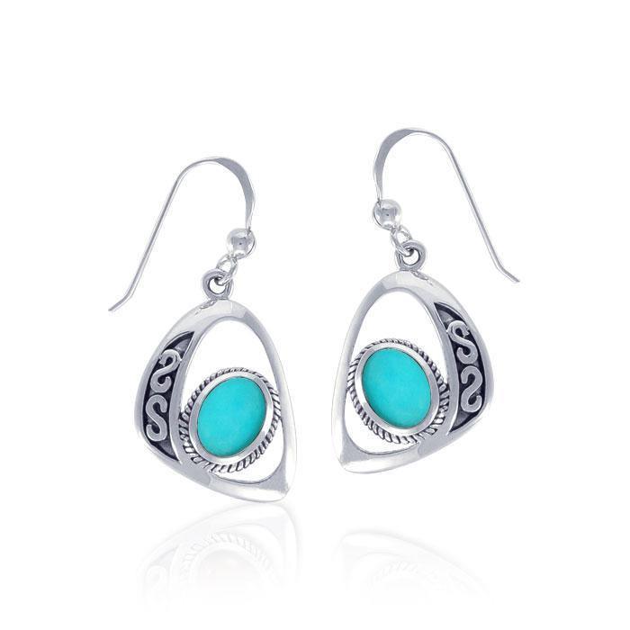 Modern Celtic Elegant Silver Earrings with Stone TER1241