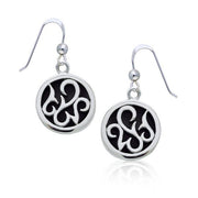 Round Silver Earrings with Inlay Stone TER1262 Earrings