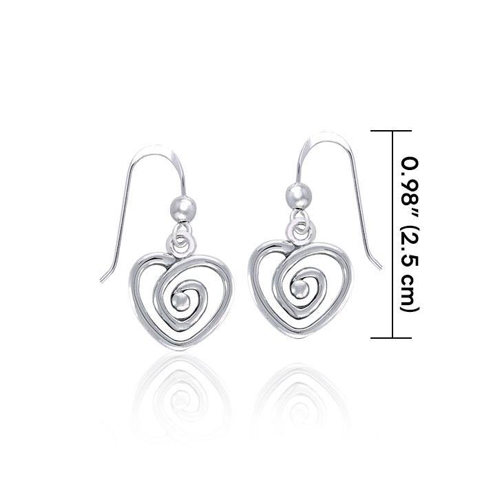 Spiral Heart Celtic Contemporary Silver Earrings TER1313 Earrings