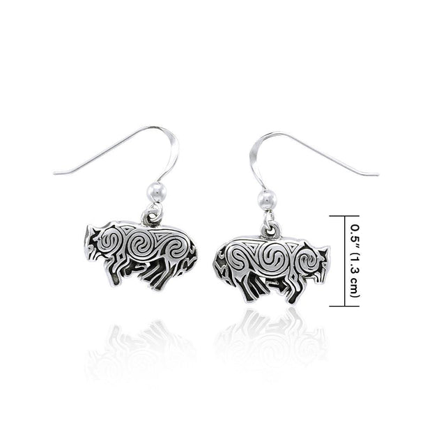 Celtic Wolf Silver Earrings by Brigid Ashwood TER1398