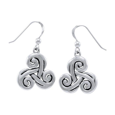 A myriad of eternal representation ~ Cari Buziak Sterling Silver Celtic Triquetra Hook Earrings TER1448