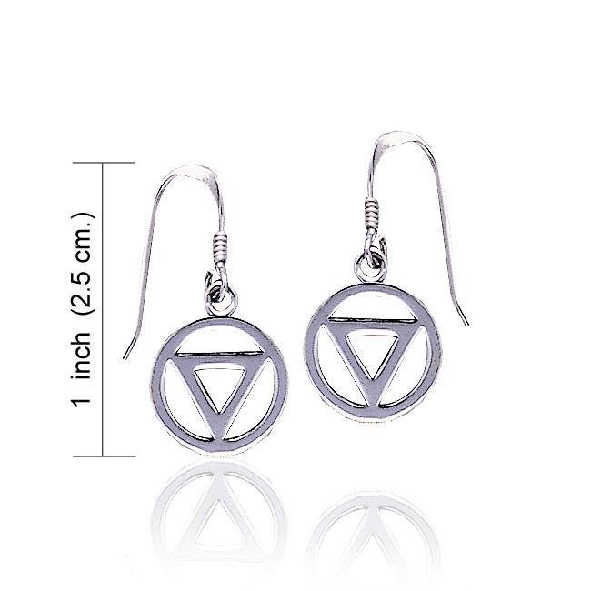 Power Triangle Silver Earrings TER145 - Wholesale Jewelry
