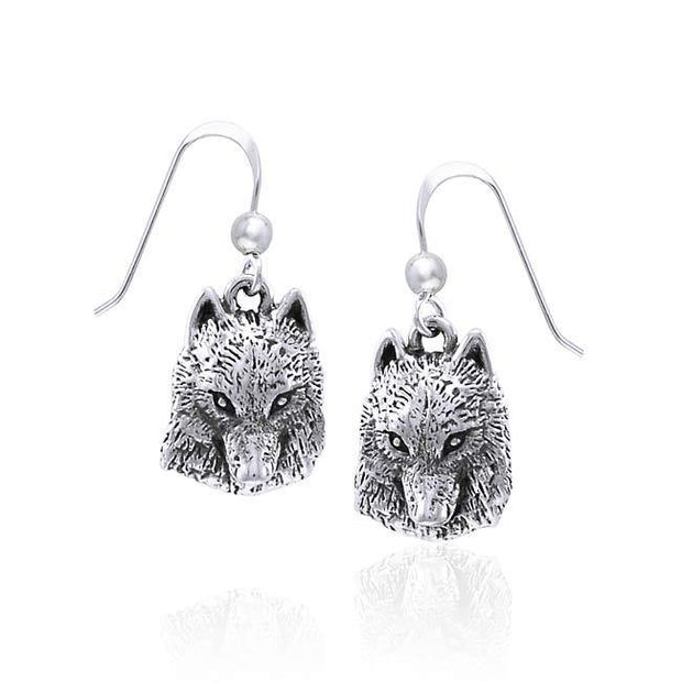 Wolf Head Silver Earrings TER1454