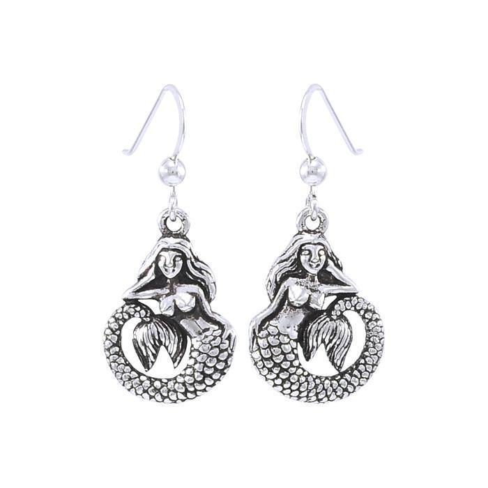 Fine Sterling Silver Ocean Mermaid Earring with french hook ~ your item TER1470
