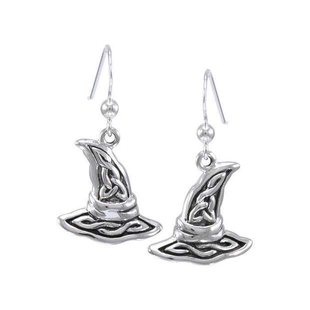 Witch's Hat with Triquetra Silver Earring TER1474