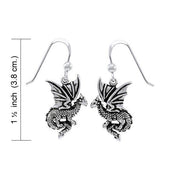Fantasy Dragon Silver Earrings TER1475 Earrings