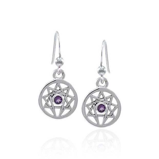 Enneagram Gemstone Silver Earrings TER1565