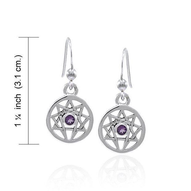 Enneagram Gemstone Silver Earrings TER1565