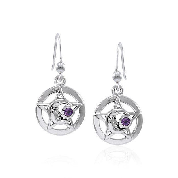 Moon Gemstone Silver The Star Earrings TER1574