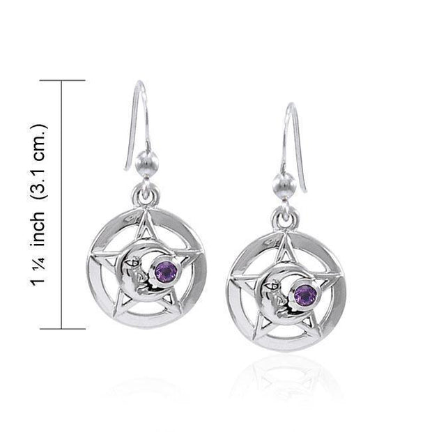 Moon Gemstone Silver The Star Earrings TER1574